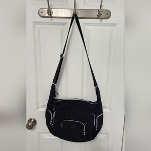 Kipling Erica Europa Black Shoulder Crossbody Hobo Satchel Travel Bag